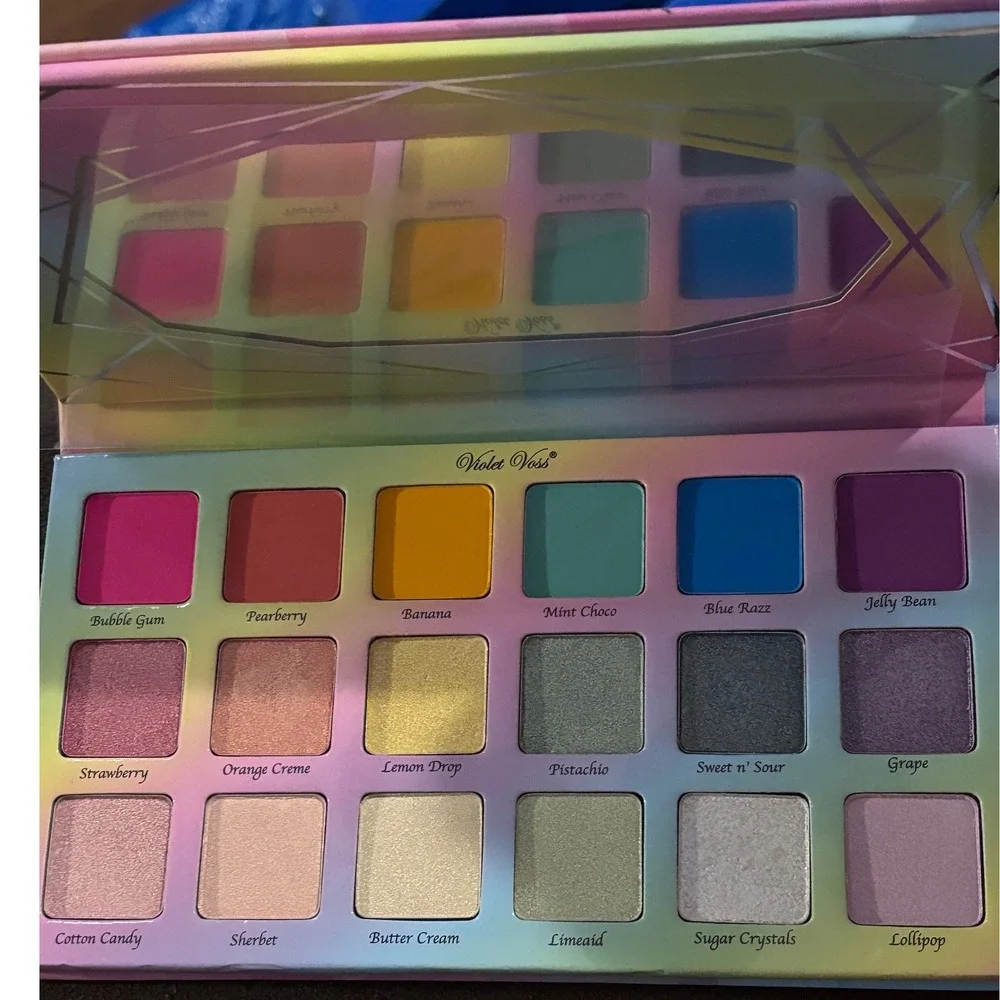 Violet Voss Sugar Crystals Eyeshadow Palette 18 Pressed Pigments Rainbow New
